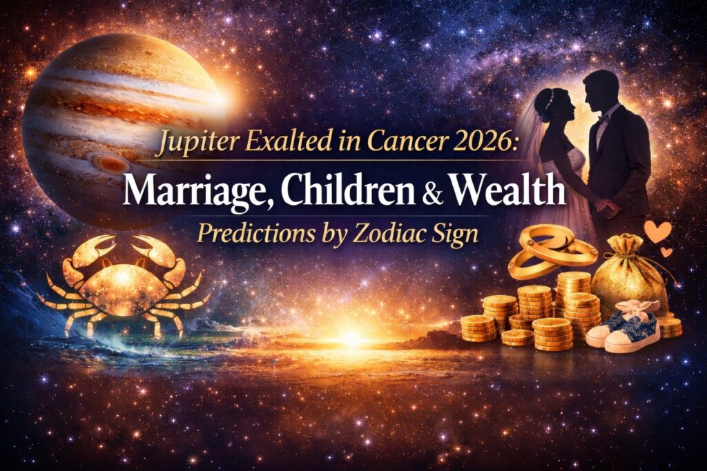 Jupiter Exalted in Cancer 2026: Marriage, Children & Wealth