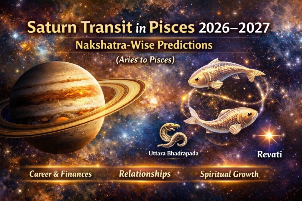 Saturn Transit in Pisces 2026–2027: Nakshatra-Wise Predictions for All Ascendants (Aries to Pisces)