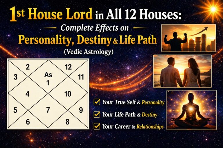 1st house lord in all 12 houses effects in vedic astrology chart showing personality destiny and life path