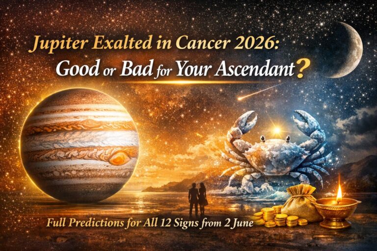Jupiter exalted in Cancer 2026 effects on all ascendants showing wealth, marriage and life predictions from June 2 transit