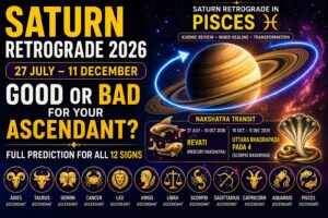 Saturn Retrograde 2026 (27 July – 11 Dec): Good or Bad for Your Ascendant? Full Prediction for All 12 Signs