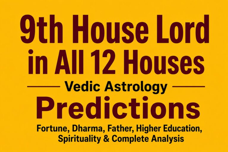 9th house lord in all 12 houses vedic astrology predictions for fortune dharma father higher education spirituality and long distance travel